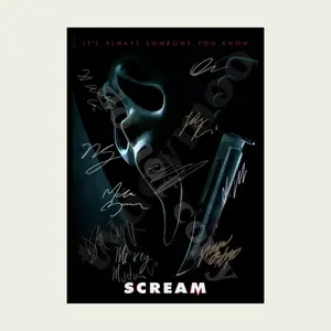 SCREAM 5 FULL CAST SIGNED AUTOGRAPH POSTER Wall Art