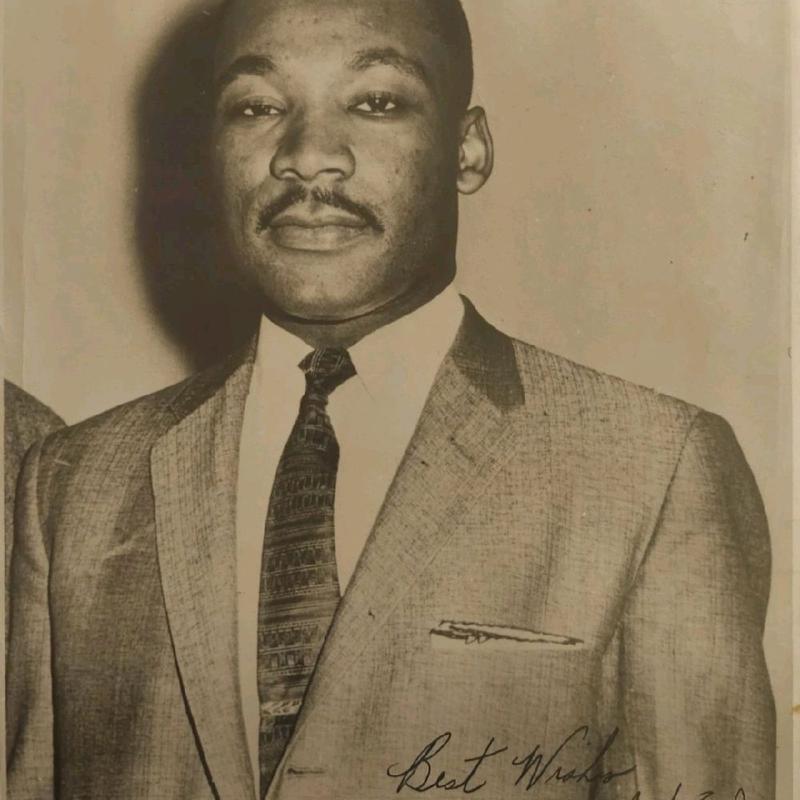 Autographed Rev. Martin Luther King Jr. Silver Print Photograph