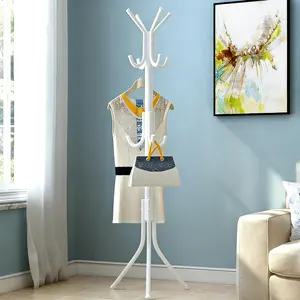 12 Hook Freestanding Cot Rack Hall Tree Organizer for Coats Hats Jackets & Purses Versatile Entryway Storage Solution