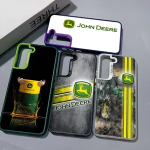 Green John Truck Deeres Phone Case For Samsung Galaxy S25 S24 S23 S22 S21 S20 Note20 Ultra Plus Fe colored silver Cover