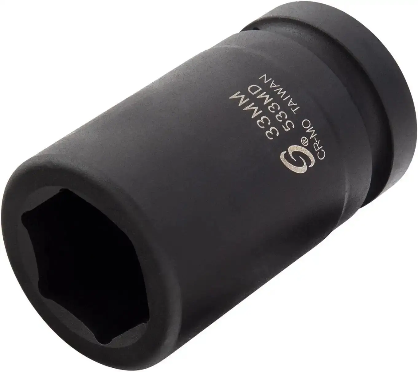 SUNEX TOOLS 533MD 1 in Drive 33mm Deep Impact Socket - Cr-Mo Steel, Radius Corners, Chamfered Opening, Dual Size Markings for Automotive Suspension Deep Bolts (Inches-mm Compatibility)