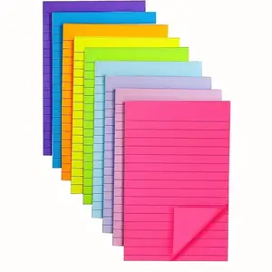Large Sticky Notes 4x6 Inch (8 Pads), 46 Sheets Per Pad, Lined Paper, Bright & Pastel Colors, Ideal for Organizing Tasks, Office Supplies