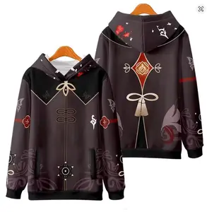 Hot new 2026 Game Genshin Impact Hu Tao Cosplay Hoodies Male 3D Print Anime Sweatshirts Men Women Pullover Coat Oversized Harajuku Y2k Hoodie