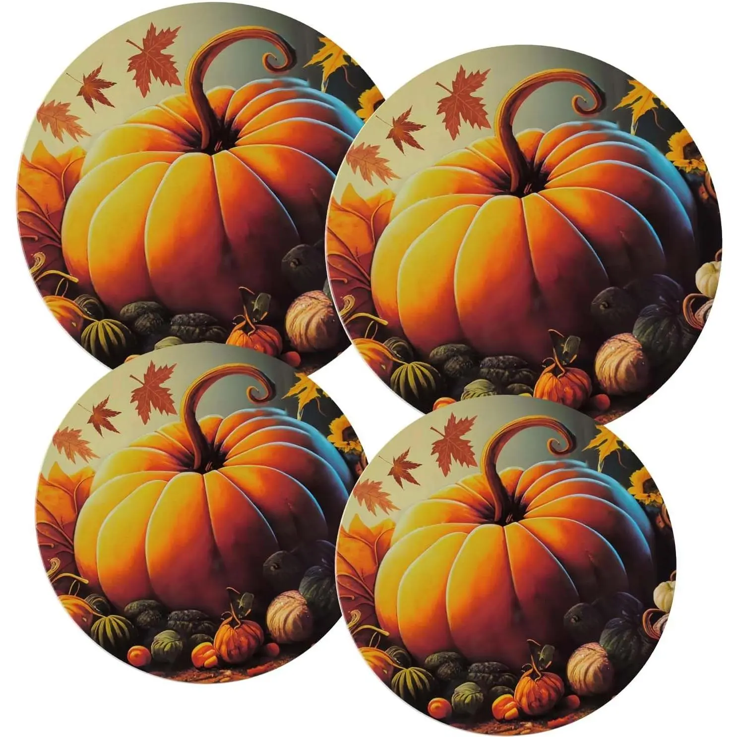Burner Covers for Electric Stove (Orange Pumpkin, Round D8/10'')