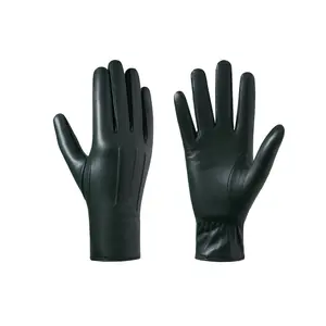 LaMcmrrr Women's Genuine Sheepskin Genuine Leather Touchscreen Gloves - Warm Fleece Lining, Anti-Cracking, Full Hand Coverage for Smartphones & Tablets, Red, Multiple Sizes (S-XXL), Tablet Gloves |   Flexible Finger Gloves |   Fleece Lined Gloves