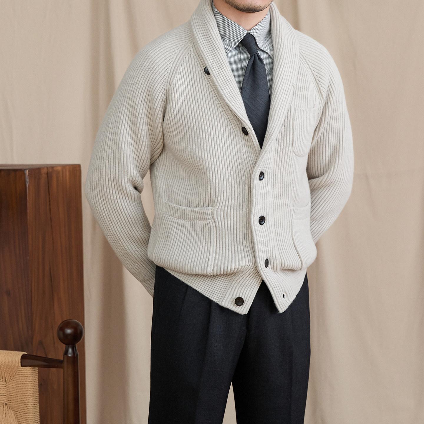 Versatile Knitted Cardigan For Men A Retro Warm Outerwear Piece For Commuting