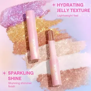 Long-Lasting Super Shiny Eyeshadow Stick, Water-Gloss Jelly Highlighter, Pearl Glitter Finish, Eye Makeup Essential