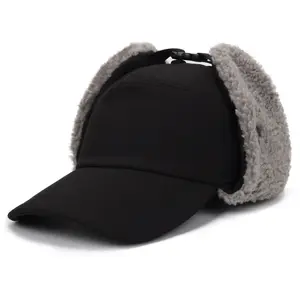 Trapper Hat for Men Women Waterproof Winter Warm Baseball Cap with Ear Flaps and Mask