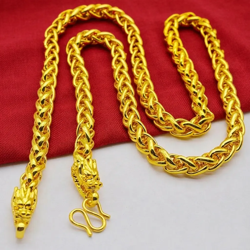 Hip-Hop Trendy Boss Necklace Small Necklace  6N Chopin Dragon Head Necklace  Niche Design Light Luxury  Braided Dragon Bone Chain men's jewelry
