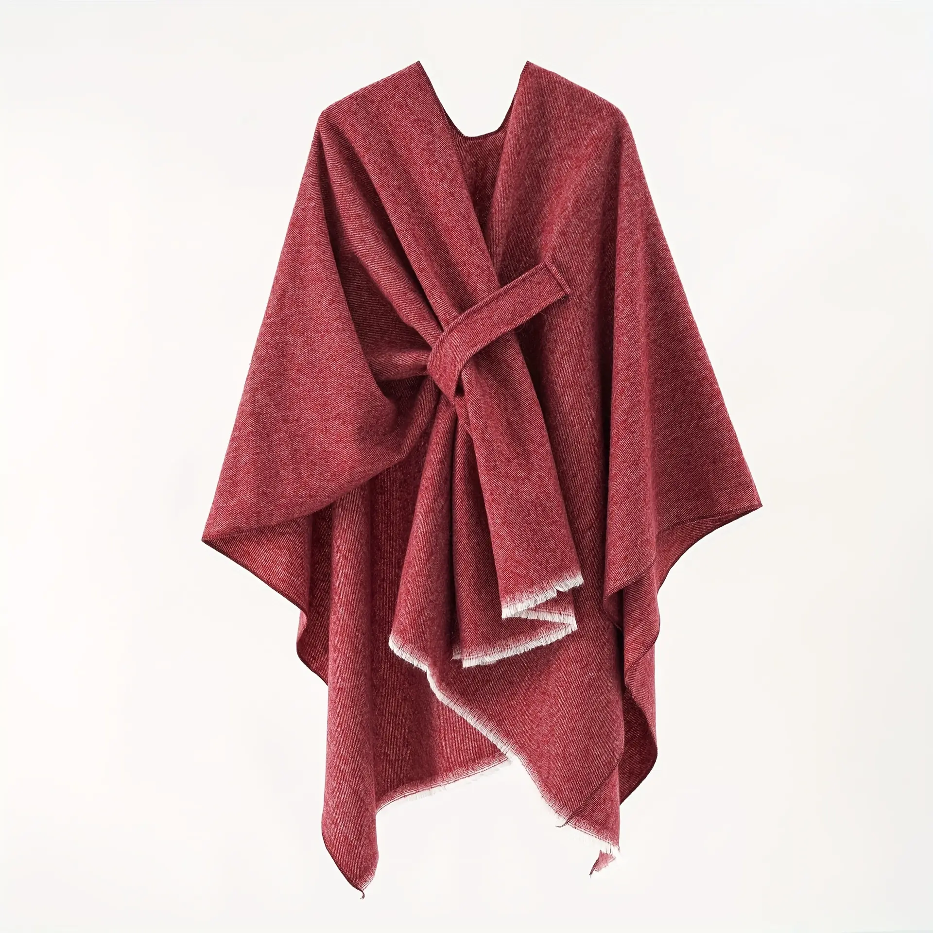 Solid Color Comfortable Shawl With Sleeves, Multifunctional Outdoor Windproof And Coldproof Cloak