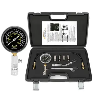 8pcs Petrol Engine Cylinder Compression Tester Kit Automotive Tool Gauge