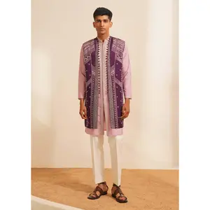 Purple gaurang indo-western jacket set