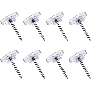 120 Count Clear Push Pins – Thumb Tacks for Wall Hangings, Cork Boards, Plastic Flat-Head Pins