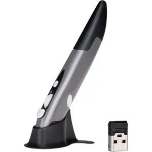 Wireless Optical Pocket Pen Mouse, 2.4GHZ USB, 800/1200/1600 DPI Adjustable, Handwriting Mini Air Mouse For PC, Laptop, Notebook Computer, Mac (Grey)“Mice”“Mouse”TikTok
