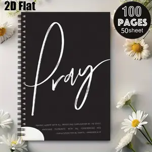 1pc Spiral Notebook 5.7x8.26 inch, Premium Lined Pages, Durable Binding, Ideal for Prayer Journal, Daily Devotion, Church Events, Christian Gift for Christmas, Thanksgiving, Worship Retreats, Spiritual Notes [2D] Flat