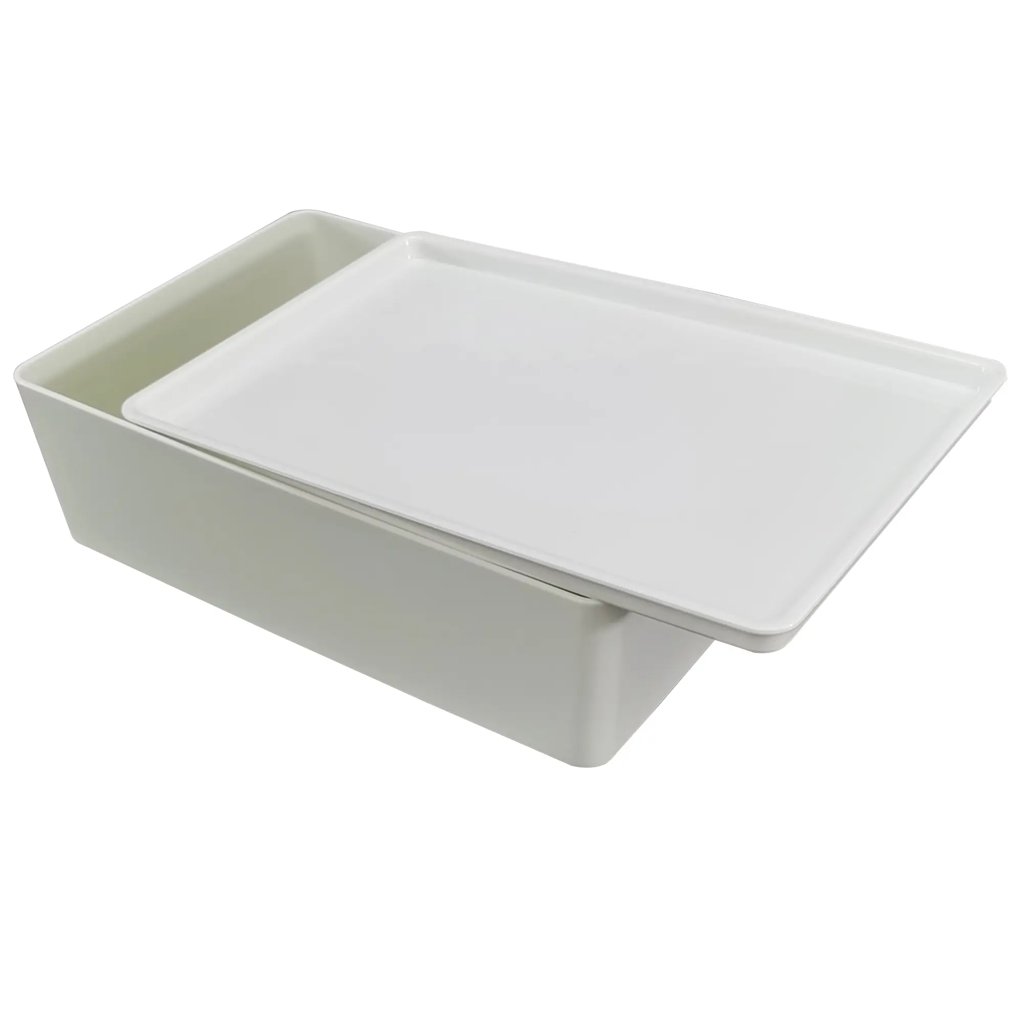 FixtureDisplays® Plastic Storage Bin with Lid Stackable Containers White Small Storage Basket Organizer Bins for Organizing Office, Classroom,  Pantry, Shelves, Vitamins, Snack 22008