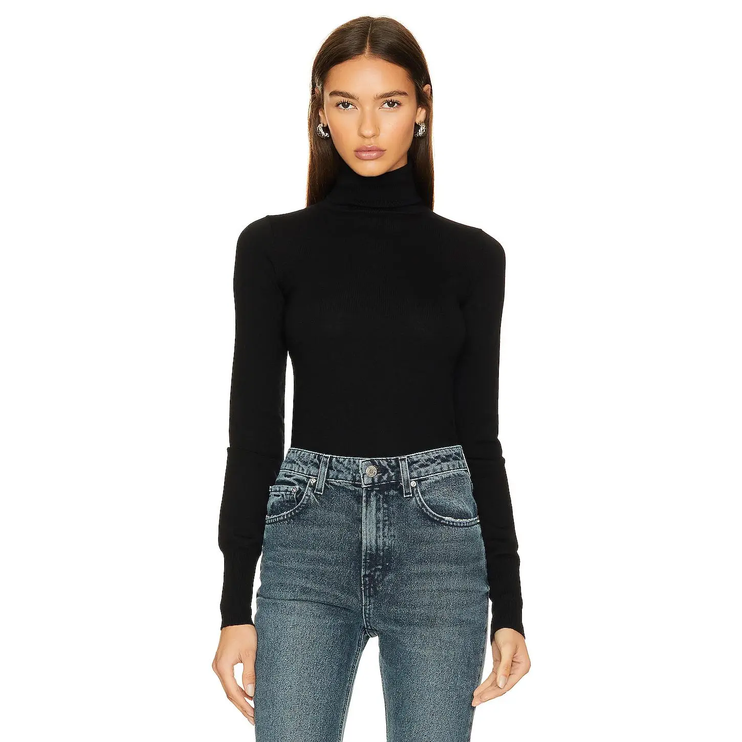 GRLFRND Merino Wool Turtleneck Sweater in Black GRLFRND Merino Wool Turtleneck Sweater in Black