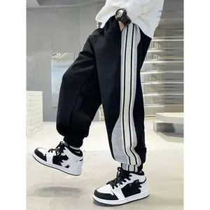 Boys' Army Green Pants, Set of 1, Sanitary Pants, Elastic Waist Circumference, Breathable, Loose And Comfortable, Suitable for Children Aged 3 And Above to Wear Daily in Summer, Outdoor Sports, Play, Fashionable, Handsome, Versatile., for Outdoor