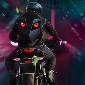 Motorcycle Rear Seat Bag, Waterproof Hard Shell Storage Bag with LED Light, Motorcycle Backpack for Riding & Travel, Motorcycle Accessories