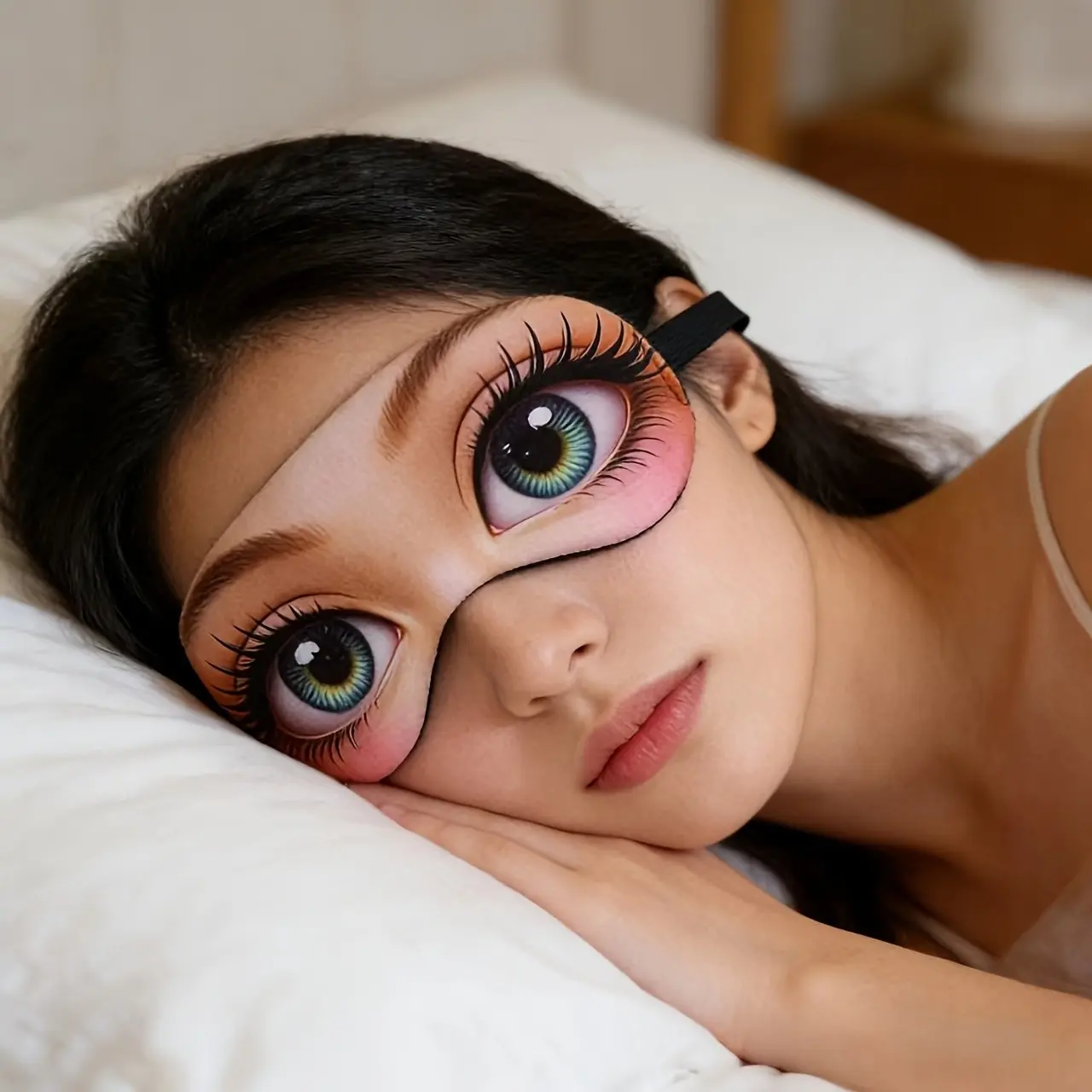 Cute Cartoon Eye Mask, Soft Breathable Sleep Eyeshade, Sleeping Eyemask, Perfect for Naps and Travel, Office Rest Gift, Fun Accessory