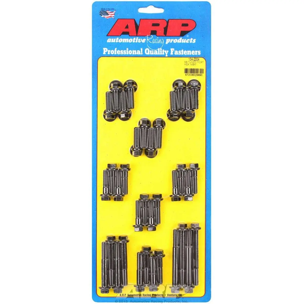212 MAIN ARP 134-2004 6-Point Intake Bolt Kit - Black Oxide, High Performance, Durable Engine Component with Durability for Small Block Chevy, Racing, Off-Road Use (Motor State Distributing)