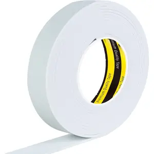 Single Sided  Self-Adhesive  Tape Strips 1inX16.4FT, White Weather Stripping for Door/Window Seal, Gap Insulation, DIY Homeowners Easy Install (0.12in Thickness)