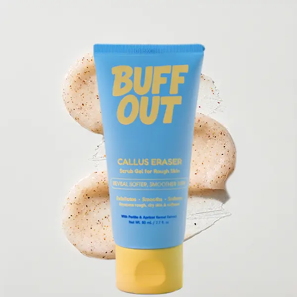 BuffOut Callus Eraser Gentle Exfoliating Gel for Smooth Soft Skin Apricot Body Scrub with Natural Perlite & Apricot Extract for Feet & Body
