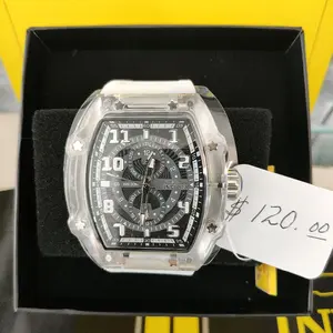 INVICTA RACING CYCLONE MEN'S 48mm WHITE  TRANSPARENT QUARTZ/ EXCLUSIVO / WALTER RESISTENTE.