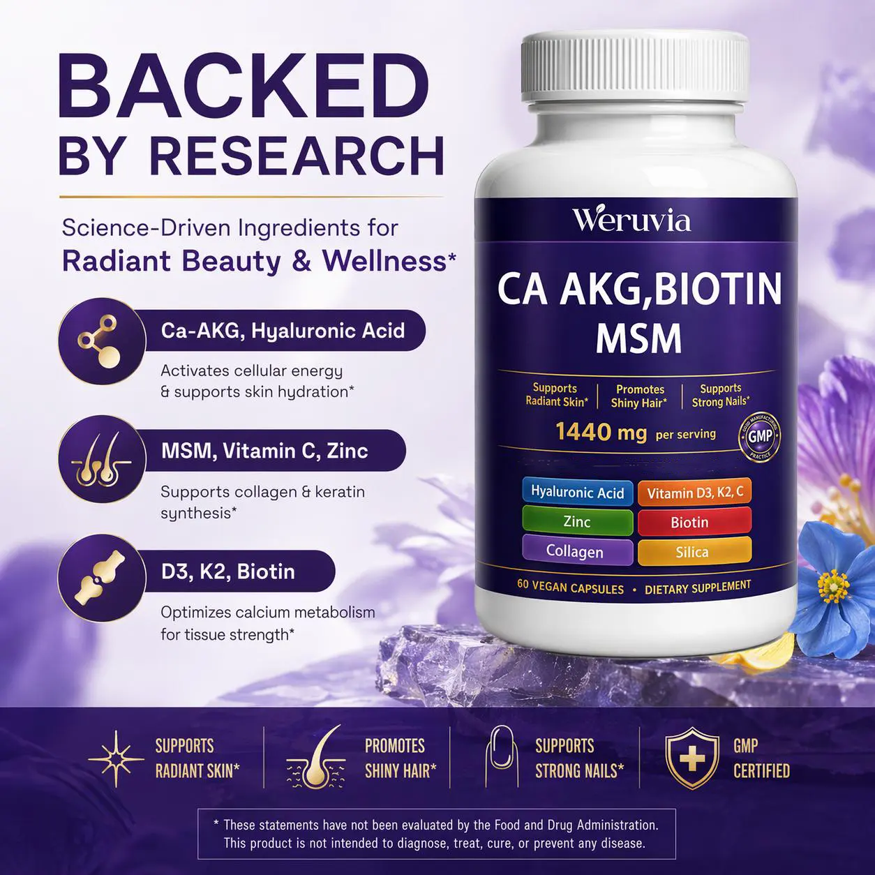Weruvia summervibes NMN 1000mg + CA AKG Biotin MSM Complex – Anti