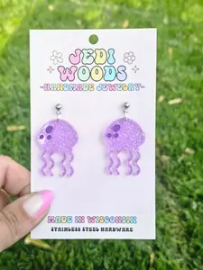 Purple Jellyfish Earrings