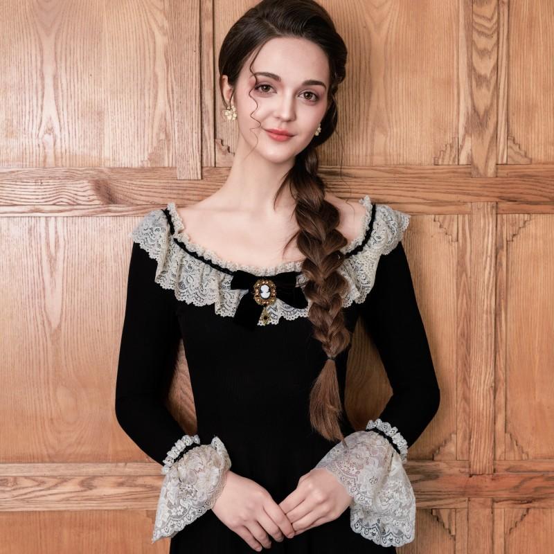 Delphi Muse Knit Dress--LuminaVenus Dresses Irregular Hem Alix Earle Dress  Casual Chic Elegance Elegant Everyday Fabric Fashion Feminine Flared Lace Soft Vintage Style Black Womenswear Black Womenswear