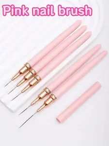 5Pcs Nail Liner Brush Set, Painting Drawing Nail Design Brushes, Nail Art Striping Pen Long Lines Tiny Details Fine Drawing Nail Brush For Beginners And Professional Nail Salon