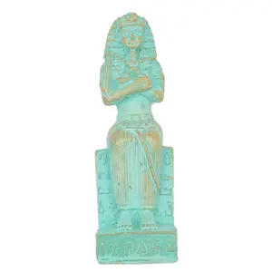 Egyptian Ramses with Crook and Flail Statue Patina - Made in Egypt