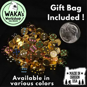 Pair of Solid Brass Dice - Micro Metal 6mm D6 CNC Machined Die for Tabletop gaming, Dungeons and Dragons, D&D, Role playing Hand Made in USA