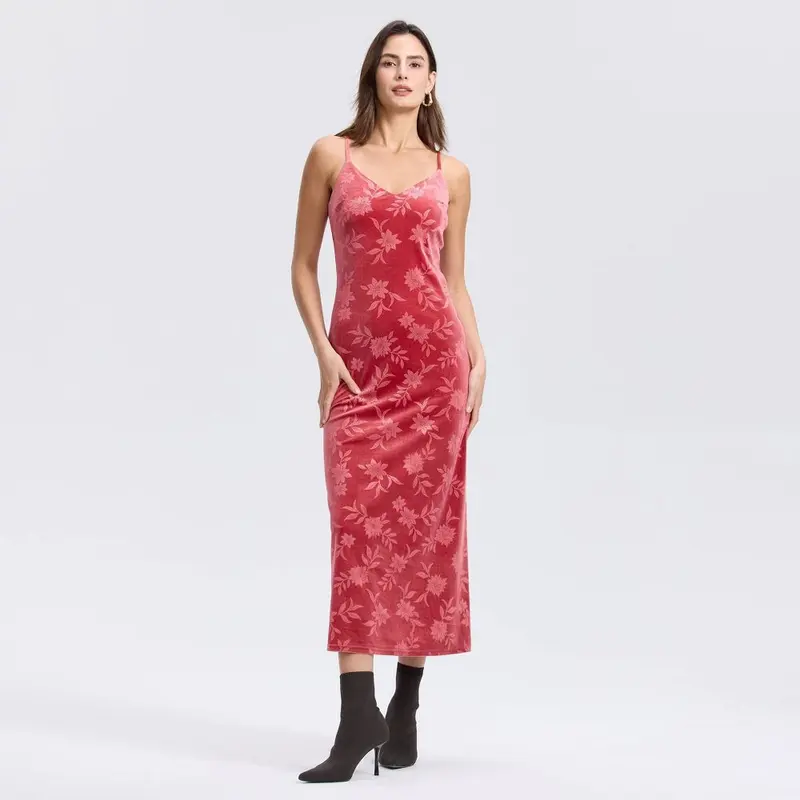 strapless open back dress Red Rose Print Midi Dress  Mint Velvet