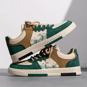 Men'S Retro Casual Sneakers: Comfortable And Grippy Lace-Up Slip-Ons for Outdoor Activities - Suitable Spring/Summer/Fall/Winter Seasons Perfect Daily Wear, Adventures, Sports Low Top Design PU Upper, Closed Boy Shoe Training