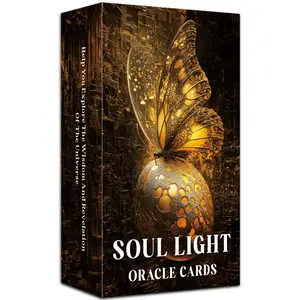 Soul Light Oracle Cards, Durable Tarot Cards, 1 Box Cosmic Guidance Deck for Beginners, Explore Spiritual Wisdom and Intuitive Insights, Card Games for Teens and Adults