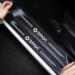 4/5/8/9pcs Smart Car Door Sill Protector Stickers, Anti-Slip Durable Design, Brand Logo Included, Practical Decoration for Smart Cars, Car Accessories