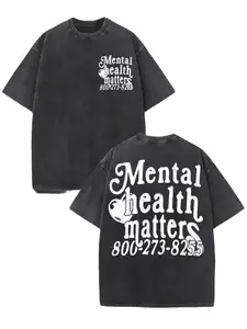 Mental Health Matters 100 T Shirt For Men And Women Oversized Black Tee With Phone Number Printed On Front And Back Mental Health Awareness Apparel Casual Streetwear Fashion Top Unisex Loose Fit Short Sleeve Sh fathersdaygift