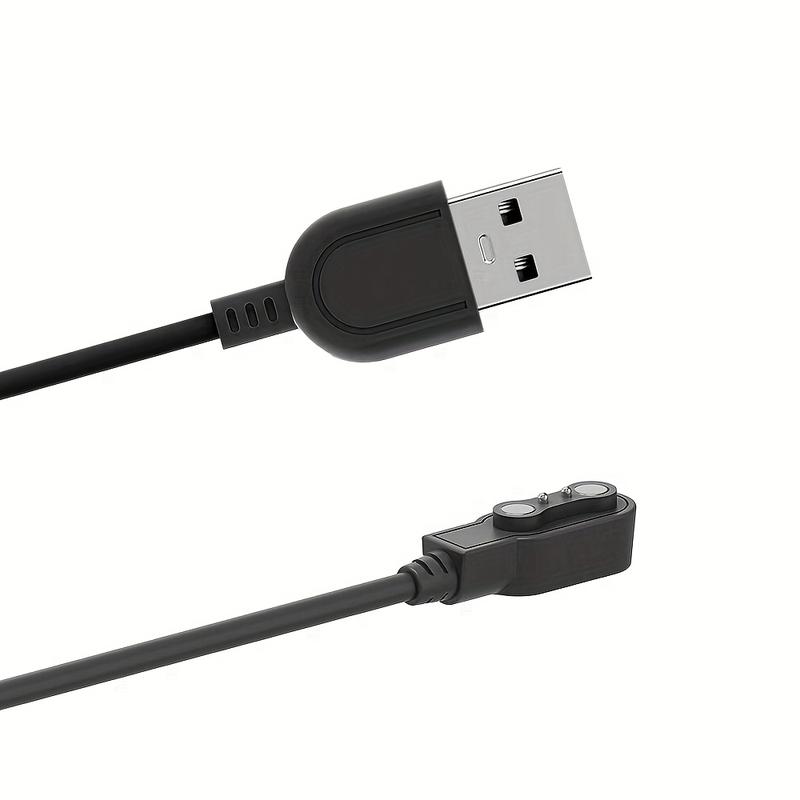 Magnetic Smart Watch Charger with 2-Pin Spacing, 4.0mm, High-Speed USB Cable - Safe Replacement, Black, Portable Charging Solution for Fitness Trackers and Wearables, Wearable Charging Station|   Sleek Charger Design|   Durable Cable, Smartwatch Charger