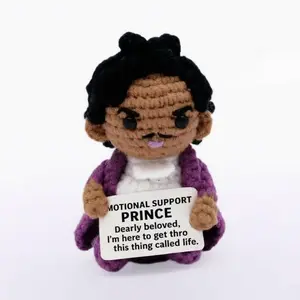 Funny Emotional Support Purple Singer Knitted Doll Best Friend Gift Colleague Desk Accessory 1 PCS Decorations