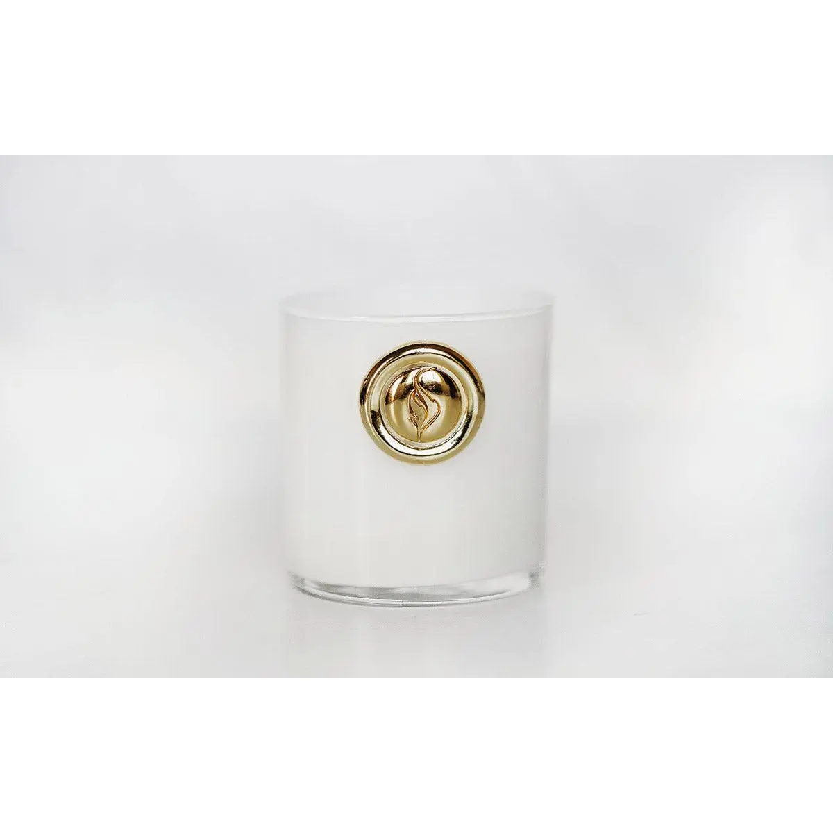 Round Glass Candle - White