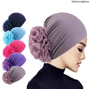 Women's Elastic Turban Hat with Floral Design, Soft Stretchy Hair Protection Head Wrap, Comfortable Headwear for Daily Wear Sleep Home & Outdoor Use, Stylish Accessories For Women, Hats For Women,summervibes