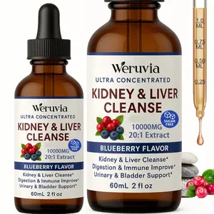 27-in-1 Kidney Cleanse Detox Repair Drops - 20:1 Cranberry Extract and Urinary Tract & Liver Cleanse - Vegan Kidney Support Supplement - Alcohol Free, Non-GMO (2 oz Pack)