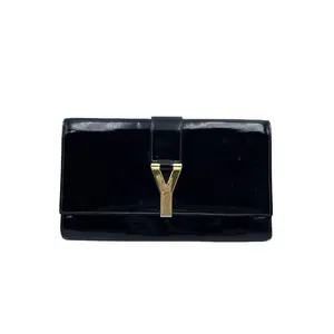 Pre-owned yves saint france Shoulder Bags H2 Laurent/YSLChyc Series Black Patent Leather Y Buckle Large Handbag (Dinner Bag) 26105