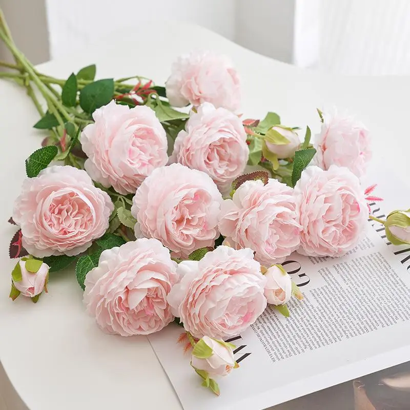 Artificial Peony Flower, Faux Peony Flower, Decorative Flowers for Home Party Wedding Anniversary Festival, Fruit