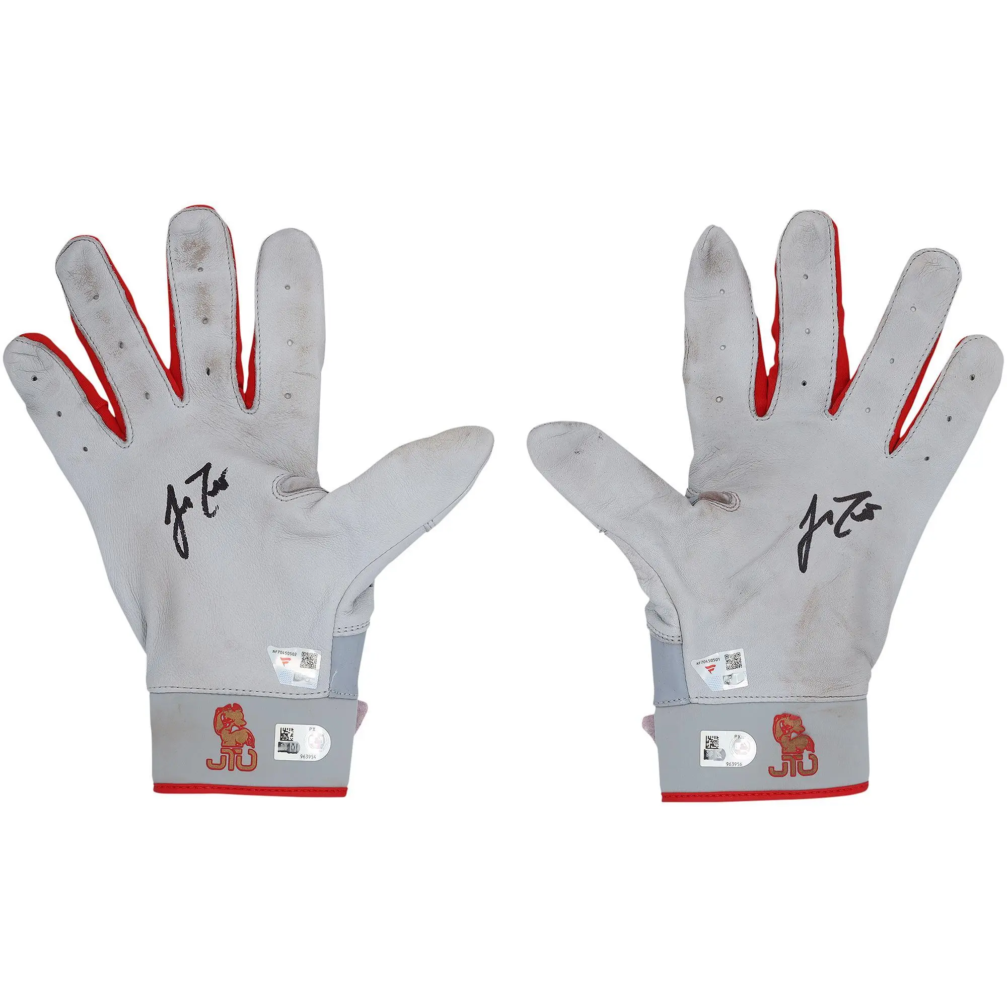 J.T. Realmuto Philadelphia Phillies Autographed Game-Used Gray Nike Batting Gloves from the 2025 MLB Season - NF70450501-02 - Fanatics Authentic Certified