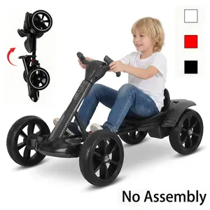 Foldable Portable Electric Go-Kart, No Assembly Required,Parent Remote Control, Safe 4-Wheeled Ride-On ToyVehicle