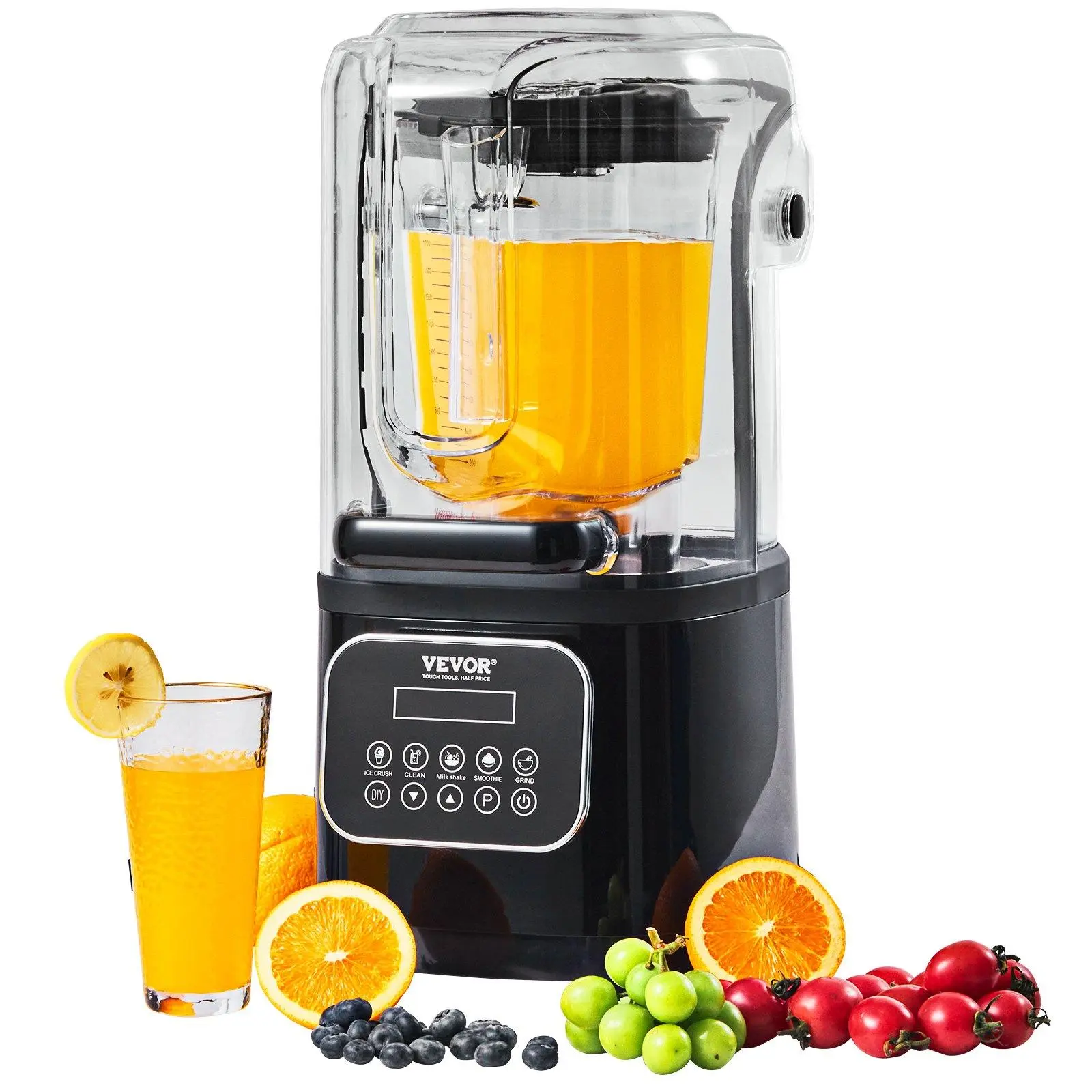 【SummerFinds】VEVOR Professional Blender with Shield, Commercial Countertop Blenders, 68 oz Blender Combo, Stainless Steel 9 Speed & 5 Functions Blender, for Shakes, Smoothies, Peree, and Crush Ice