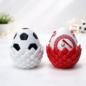 Soccer & Baseball Dragon Egg Set – Sports Collectible Desk Decor for Men Boys, Room Display for Sports Fans, Unique Gift for Dad Boyfriend, Birthday Christmas Father’s Day Gift